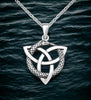Ouroboros and triquetra sterling silver pendant
