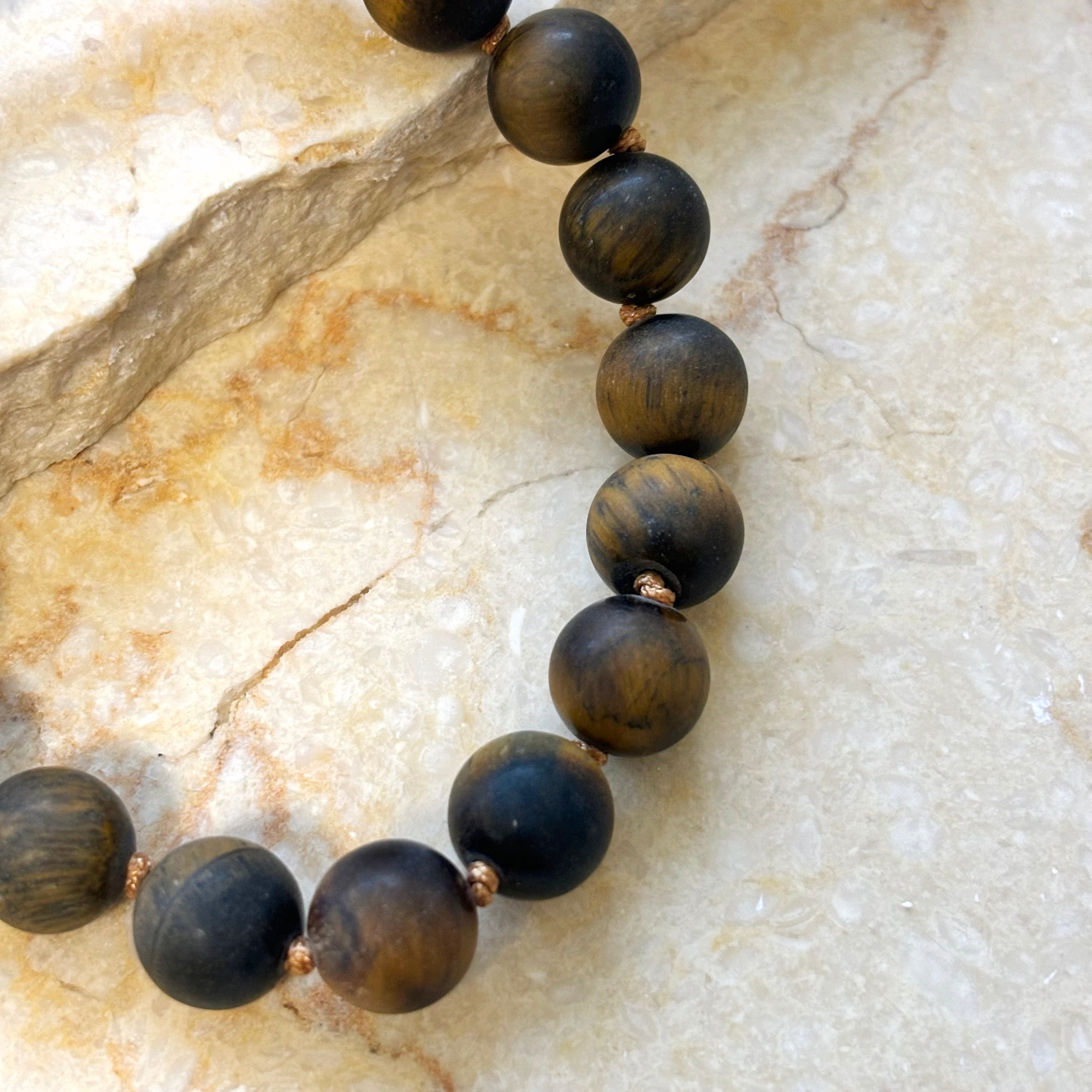 Tiger's Eye Adjustable Unisex Bracelet 10mm suitable for larger wrists