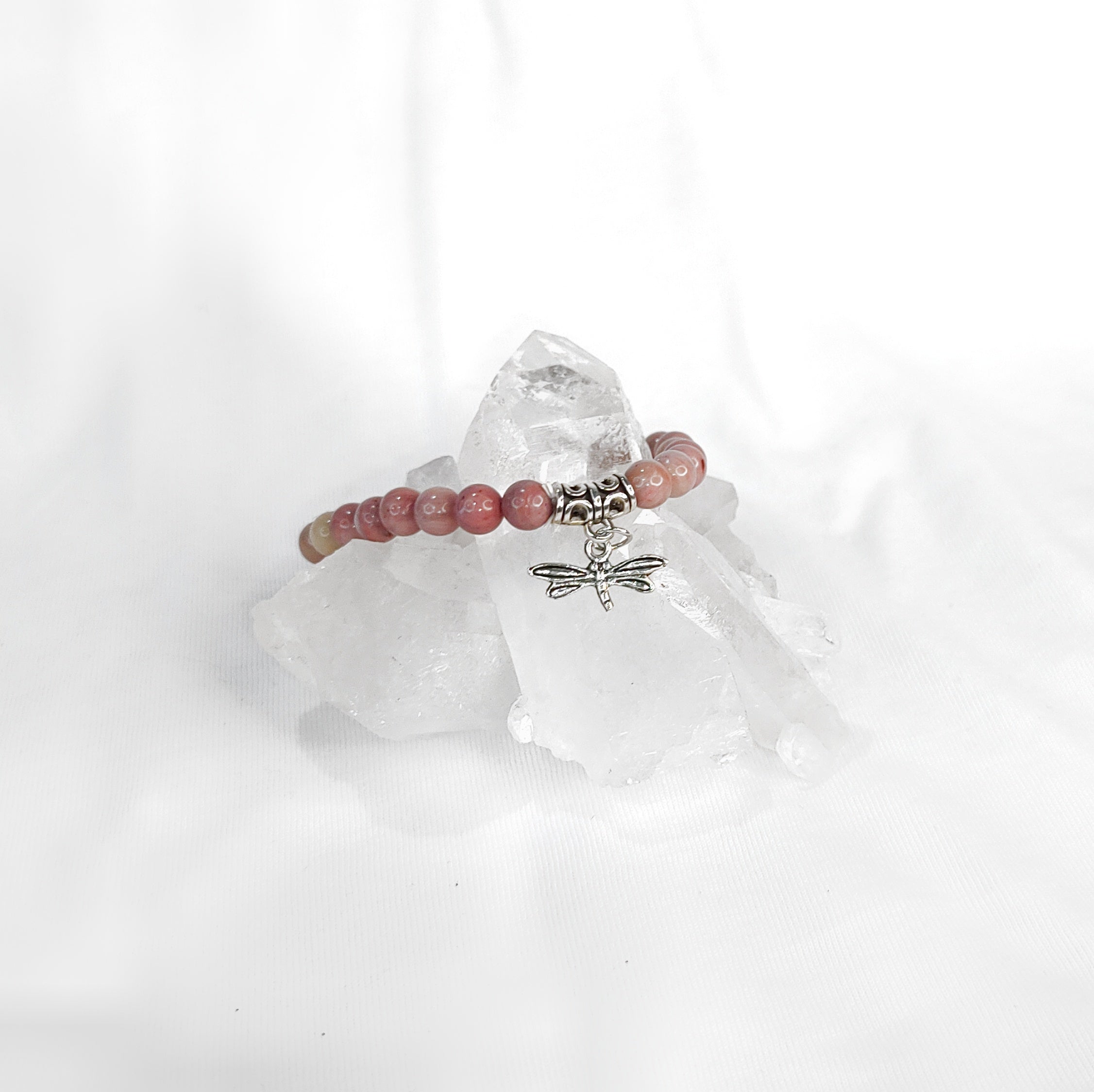 Dragonfly Charm Crystal Bracelets ~ 6mm Crystal Variety