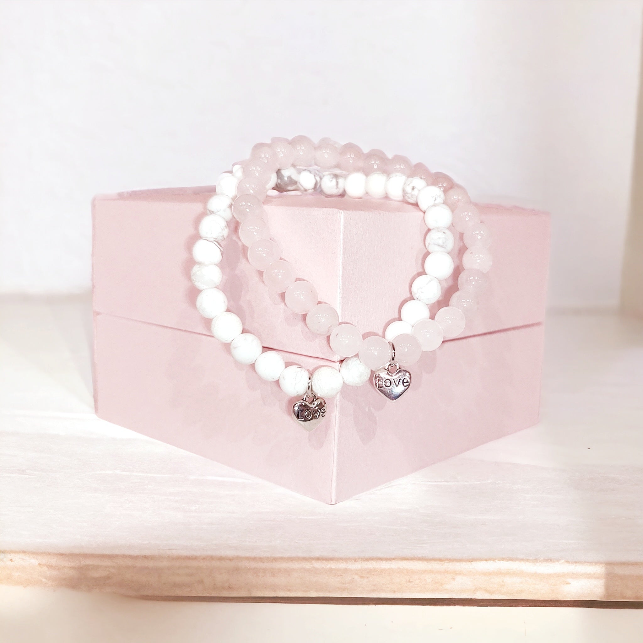 Rose Quartz & White Howlite - Love Duo bracelets