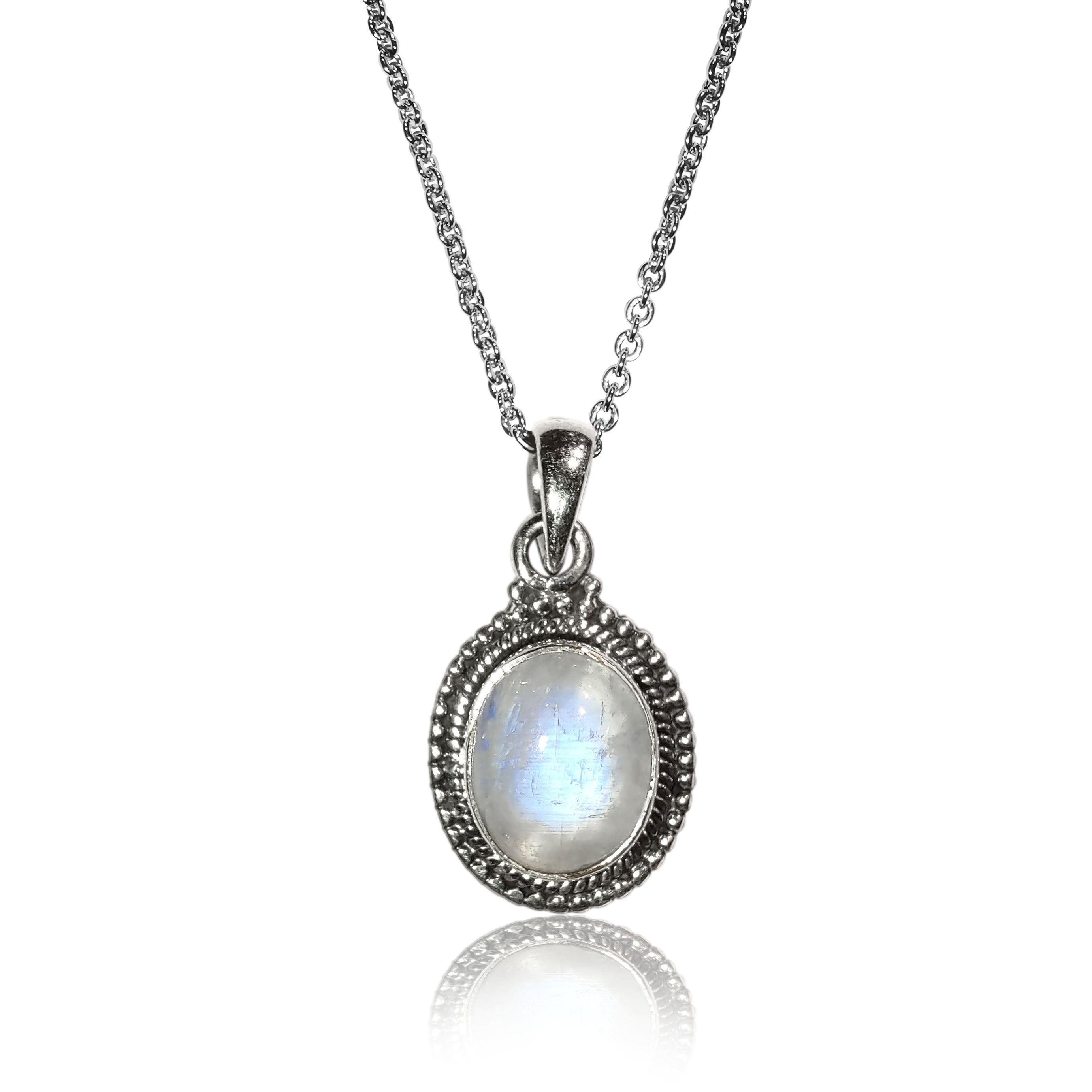 Rainbow Moonstone Oval pendant