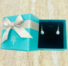 Larimar tear drop cabochon earrings in sterling silver