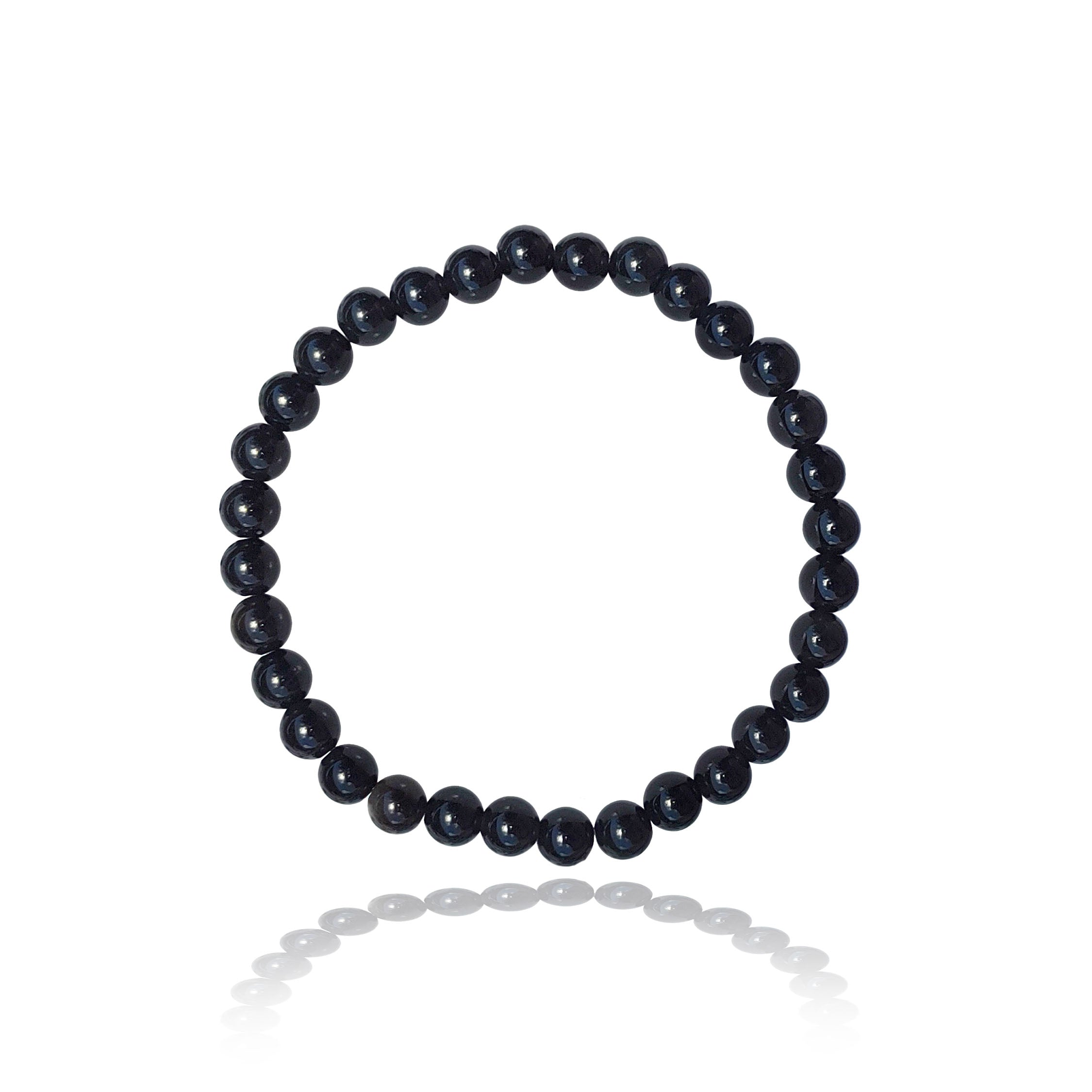 Black Obsidian 6mm, 8mm and 10mm Beaded Bracelet