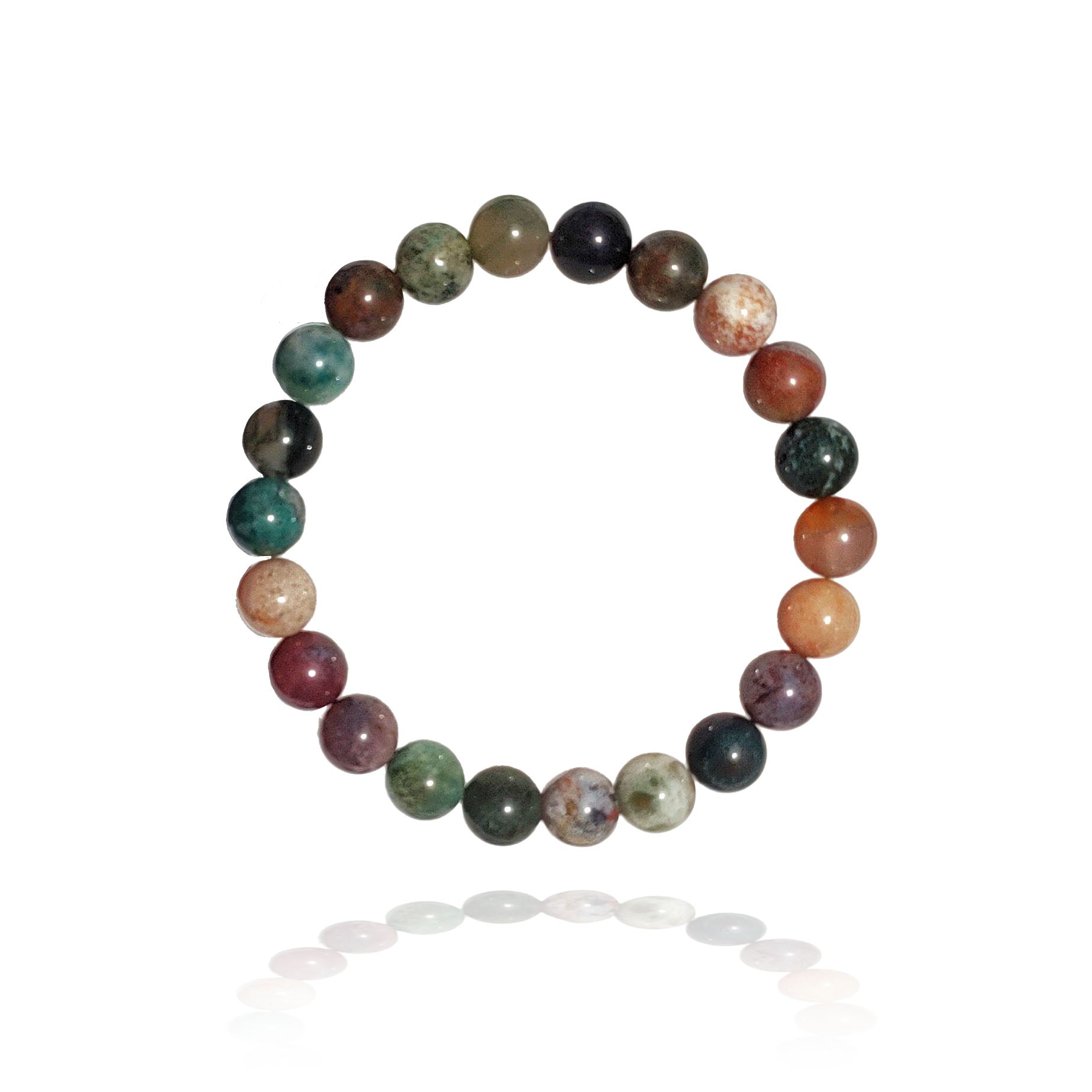 Indian Agate 8mm bead bracelet