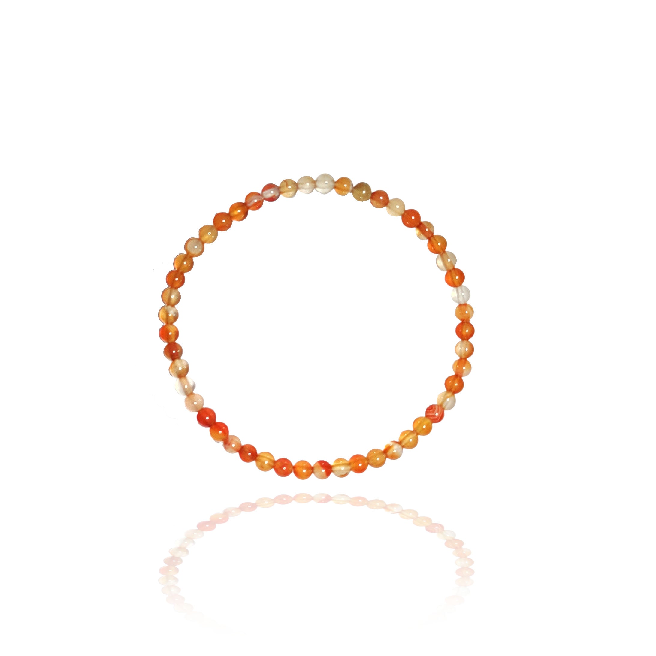 Carnelian 4mm, 6mm and 8mm bead bracelet