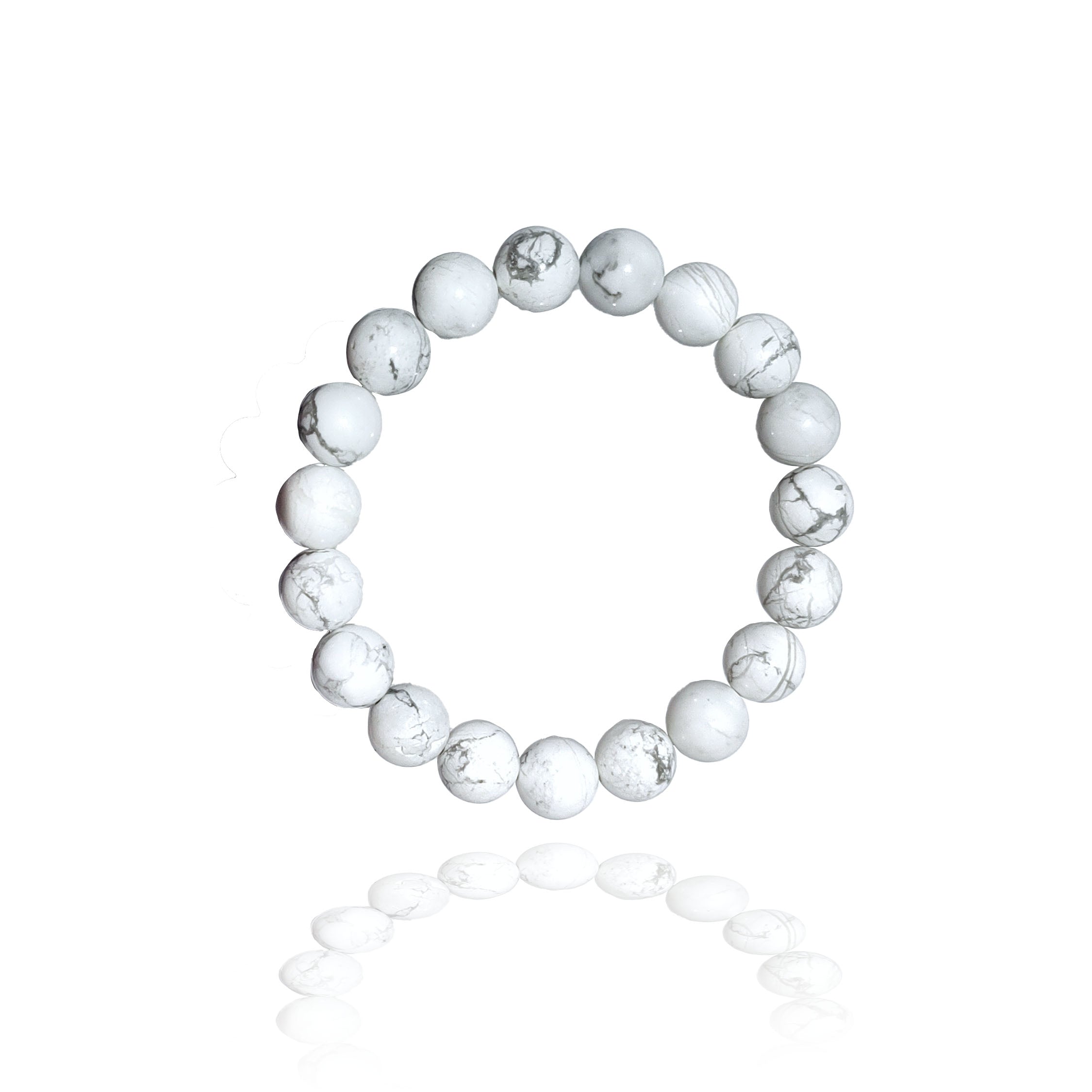 White howlite 10mm bead bracelet