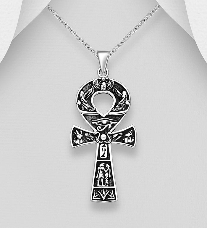 Sterling Silver Egyptian Ankh Pendant large