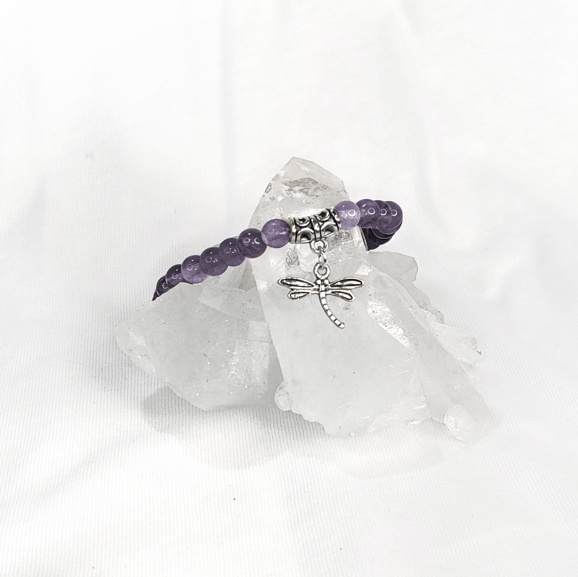 Dragonfly Charm Crystal Bracelets ~ 6mm Crystal Variety