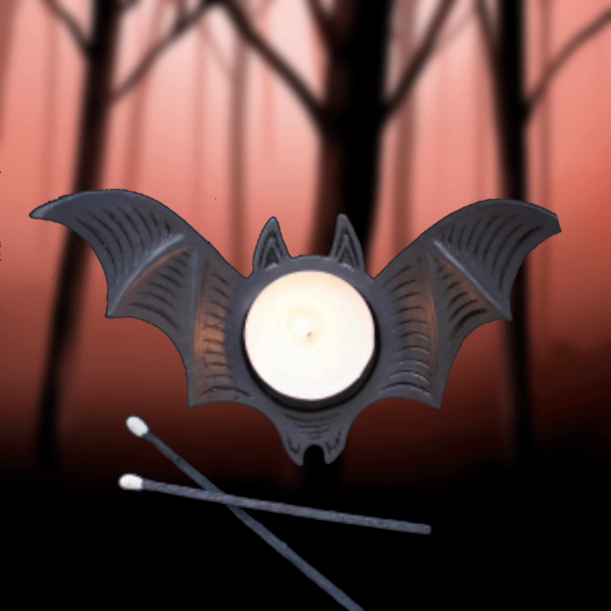 Fairycore Fantasy Dark Forest Bat Tealight Holder