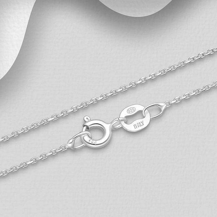 Delight link Italian silver chain 0.5mm and 1mm thickness in various chain lengths