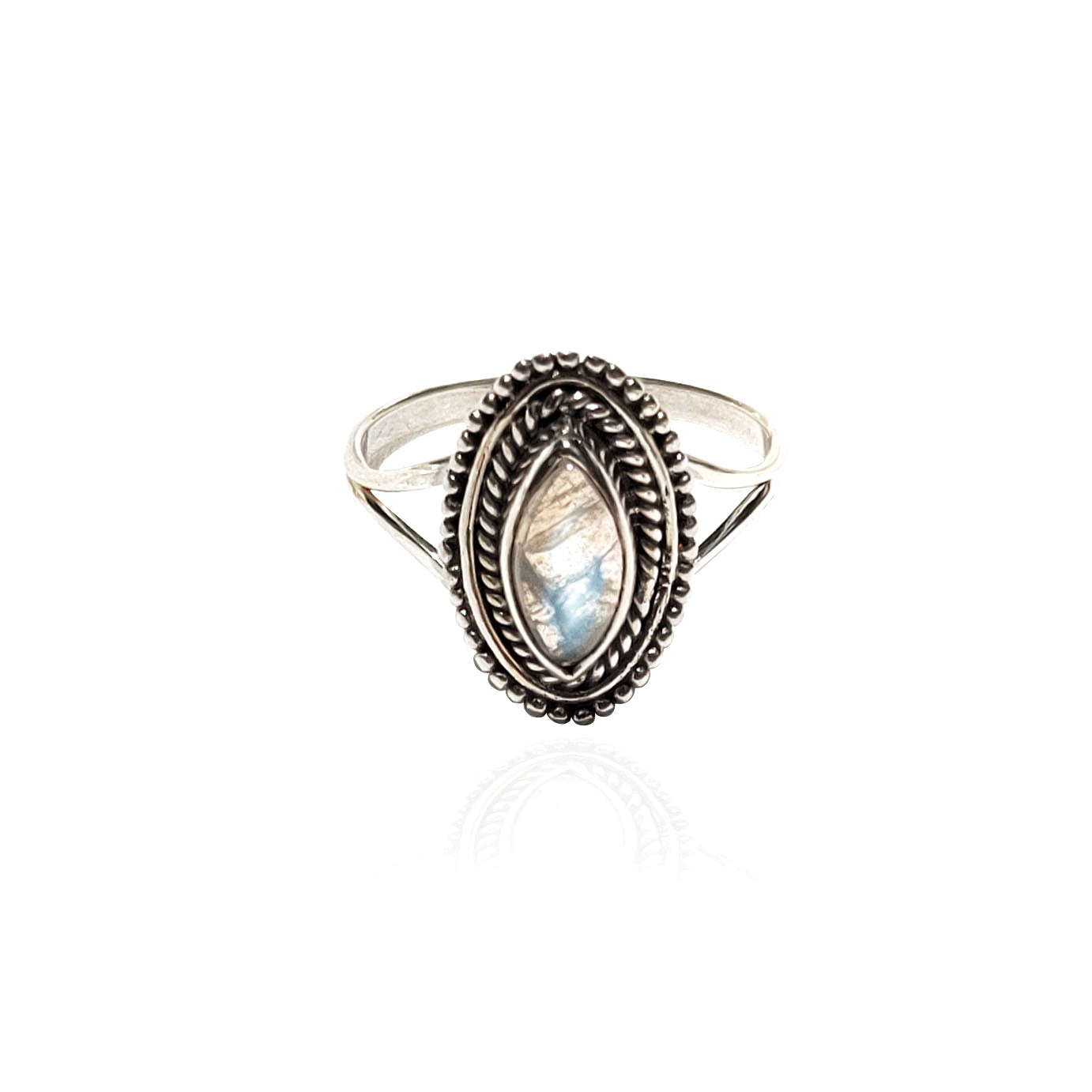 Rainbow Moonstone Boho Ring