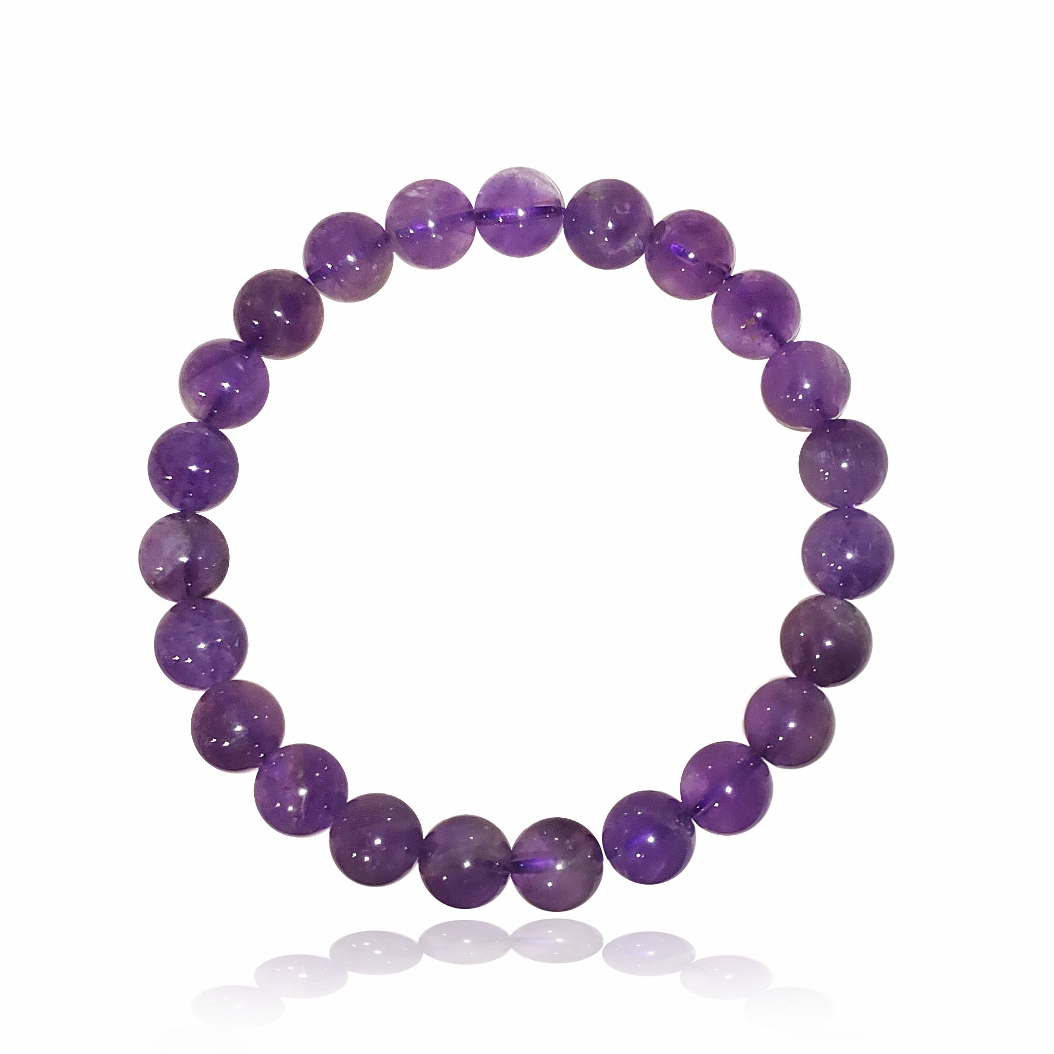 Amethyst 8mm bead bracelet