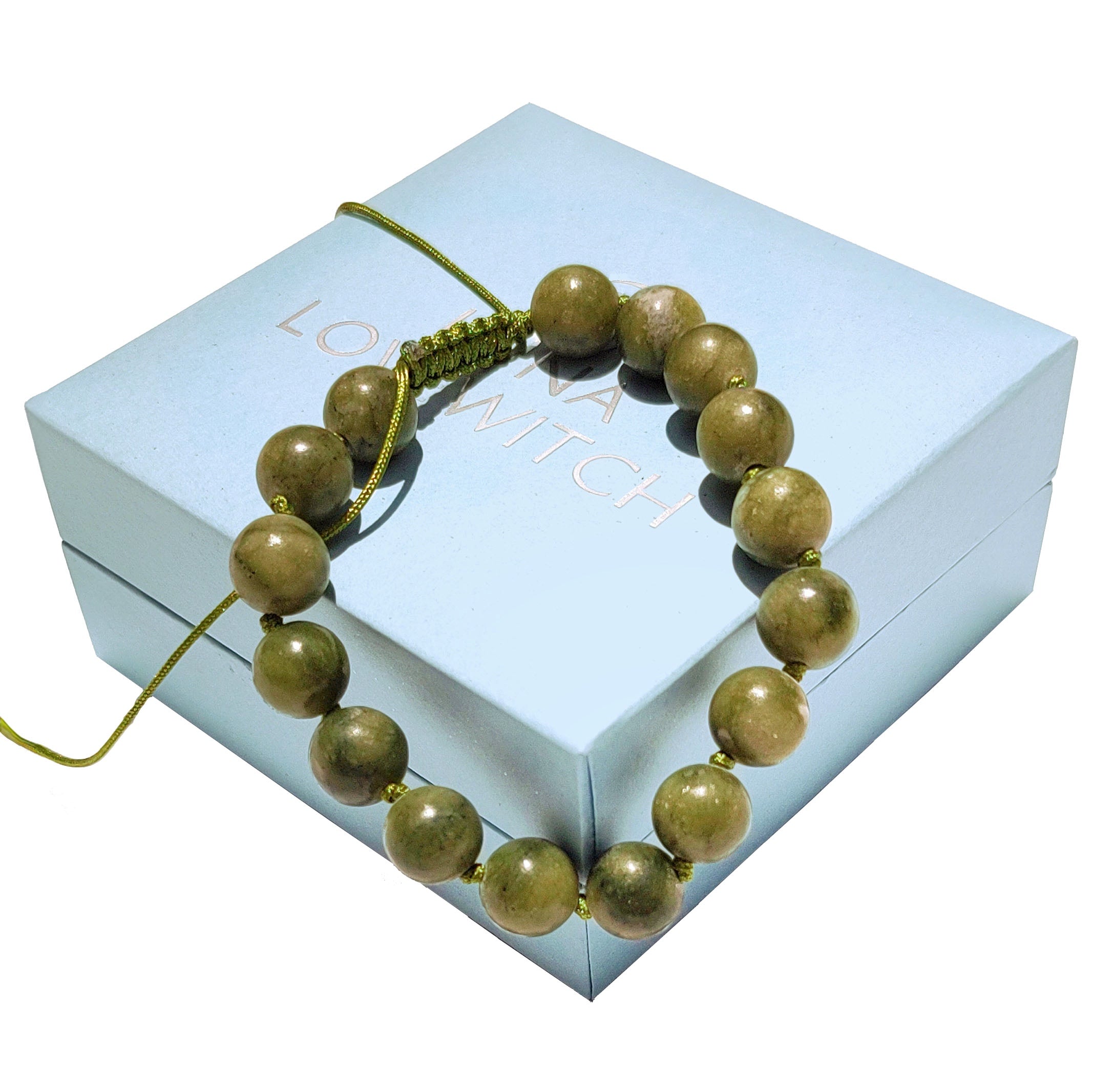 Jade Adjustable Unisex Bracelet 10mm in luxury gift box