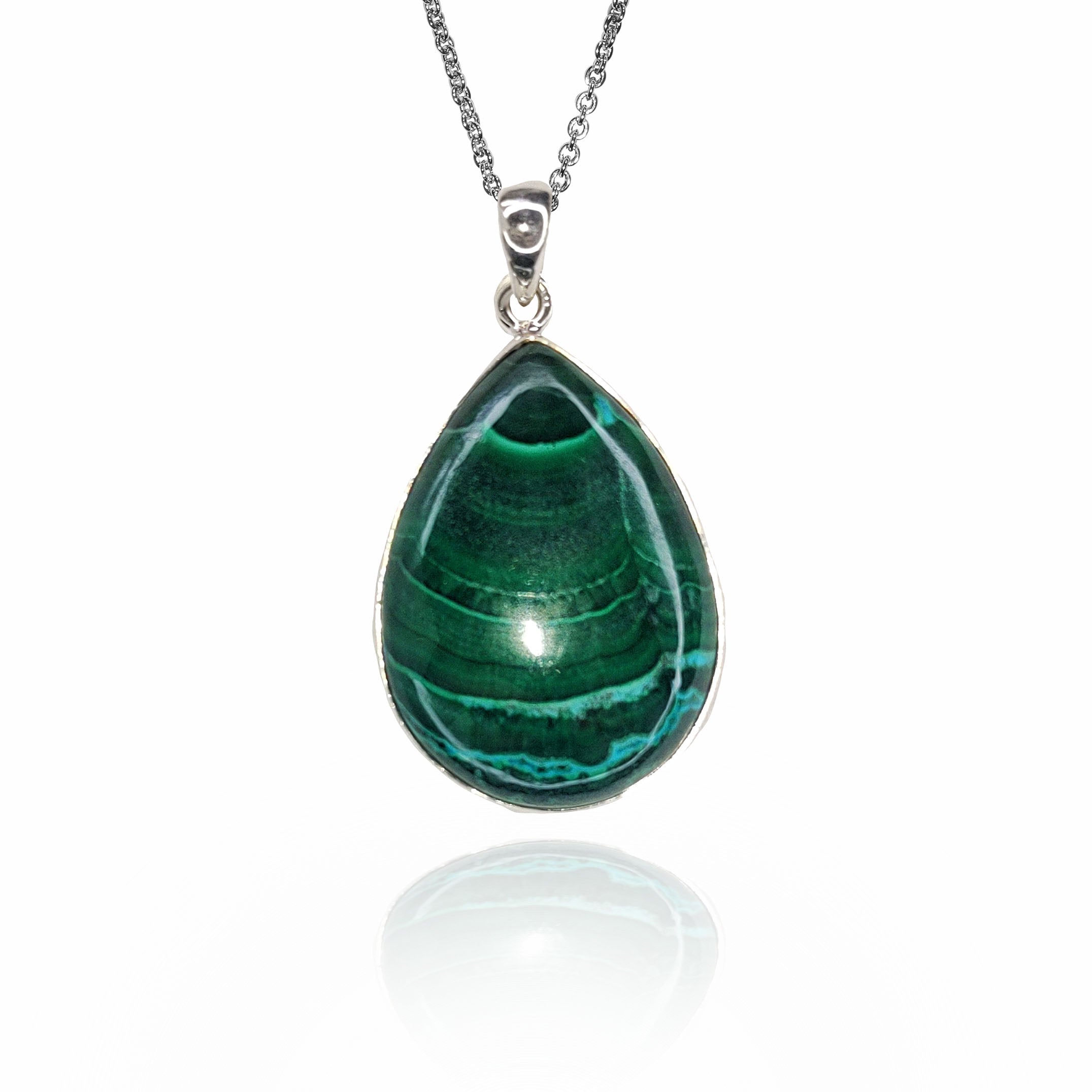 Chrysocolla Malachite Cabochon Pendant