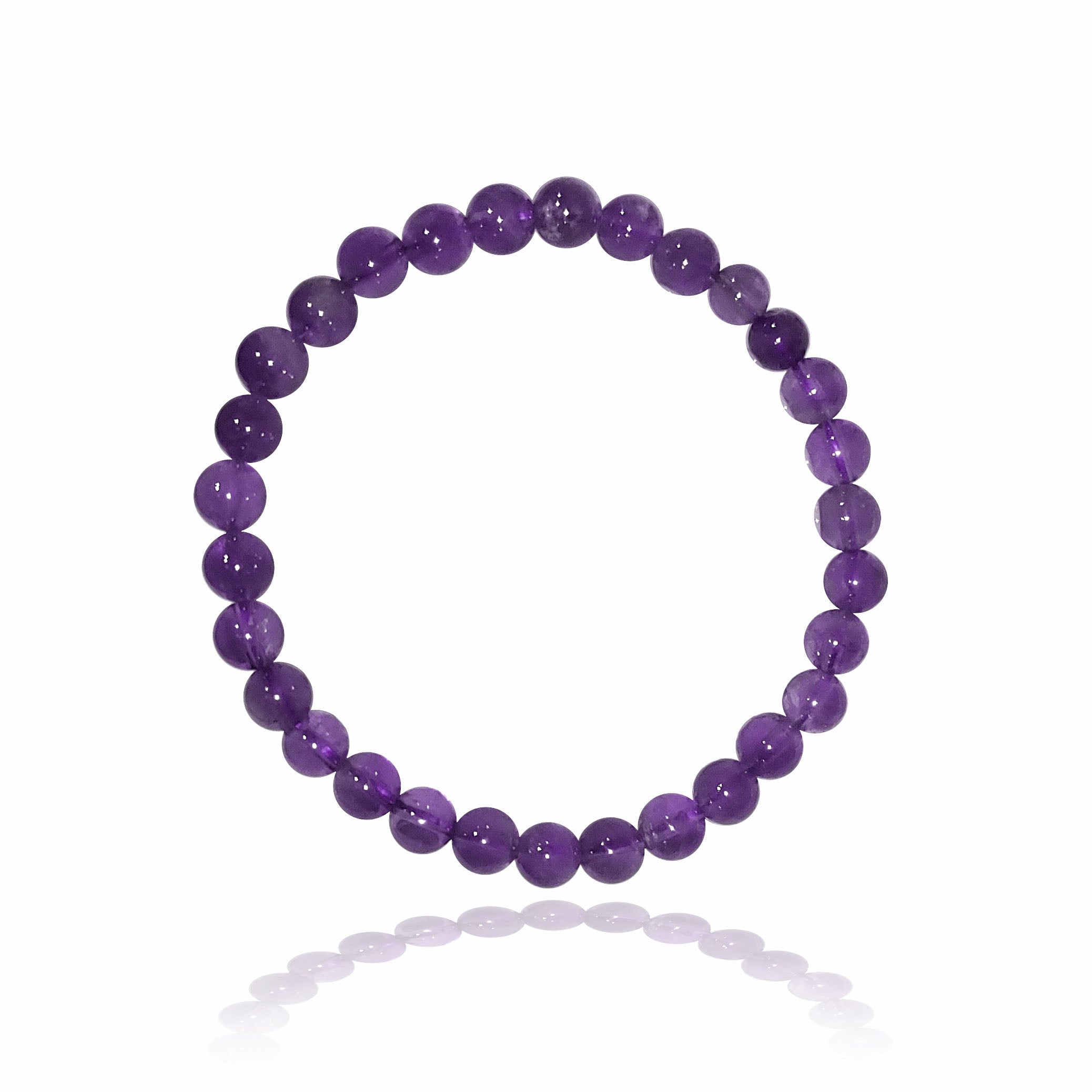 Amethyst 6mm bead bracelet