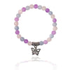 Morganite Butterfly polished bead bracelet