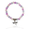 Morganite Dragonfly polished bead bracelet