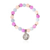 Morganite Tree of Life polished bead bracelet