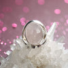 Elegant Oval rose quartz cabochon sterling silver ring