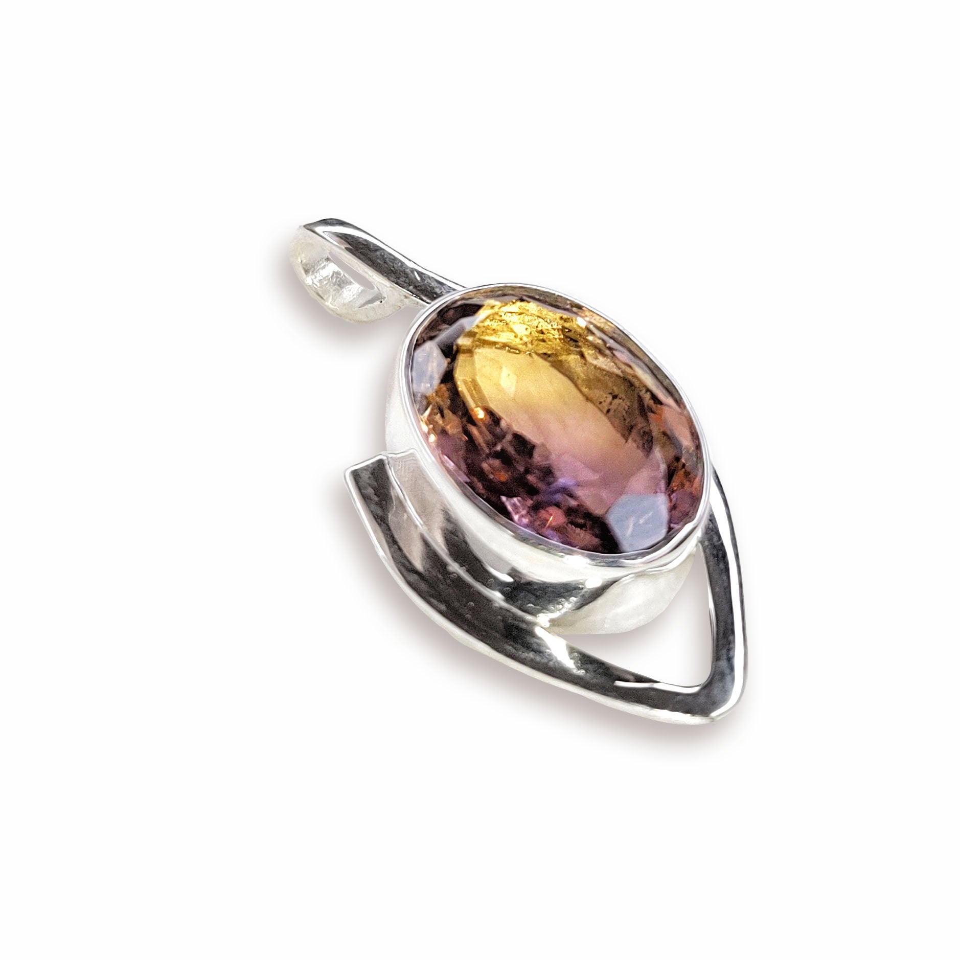 Natural Ametrine Oval Faceted Pendant