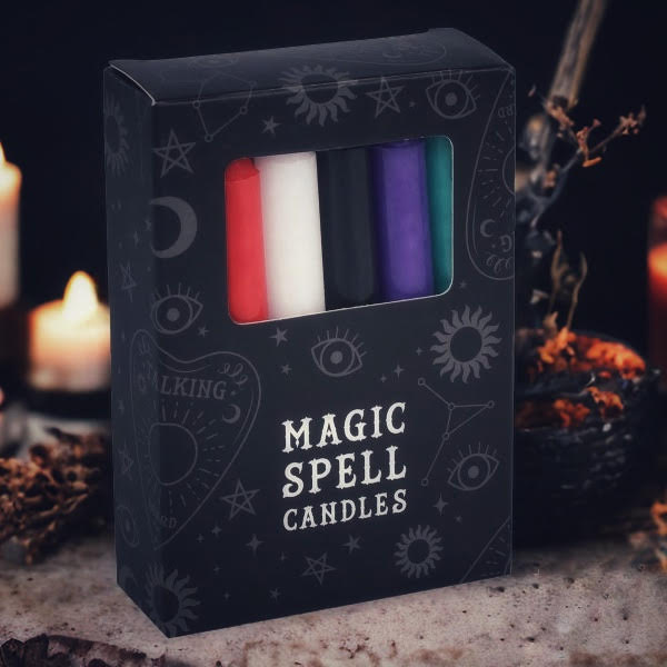 Multi colour magic spell candles