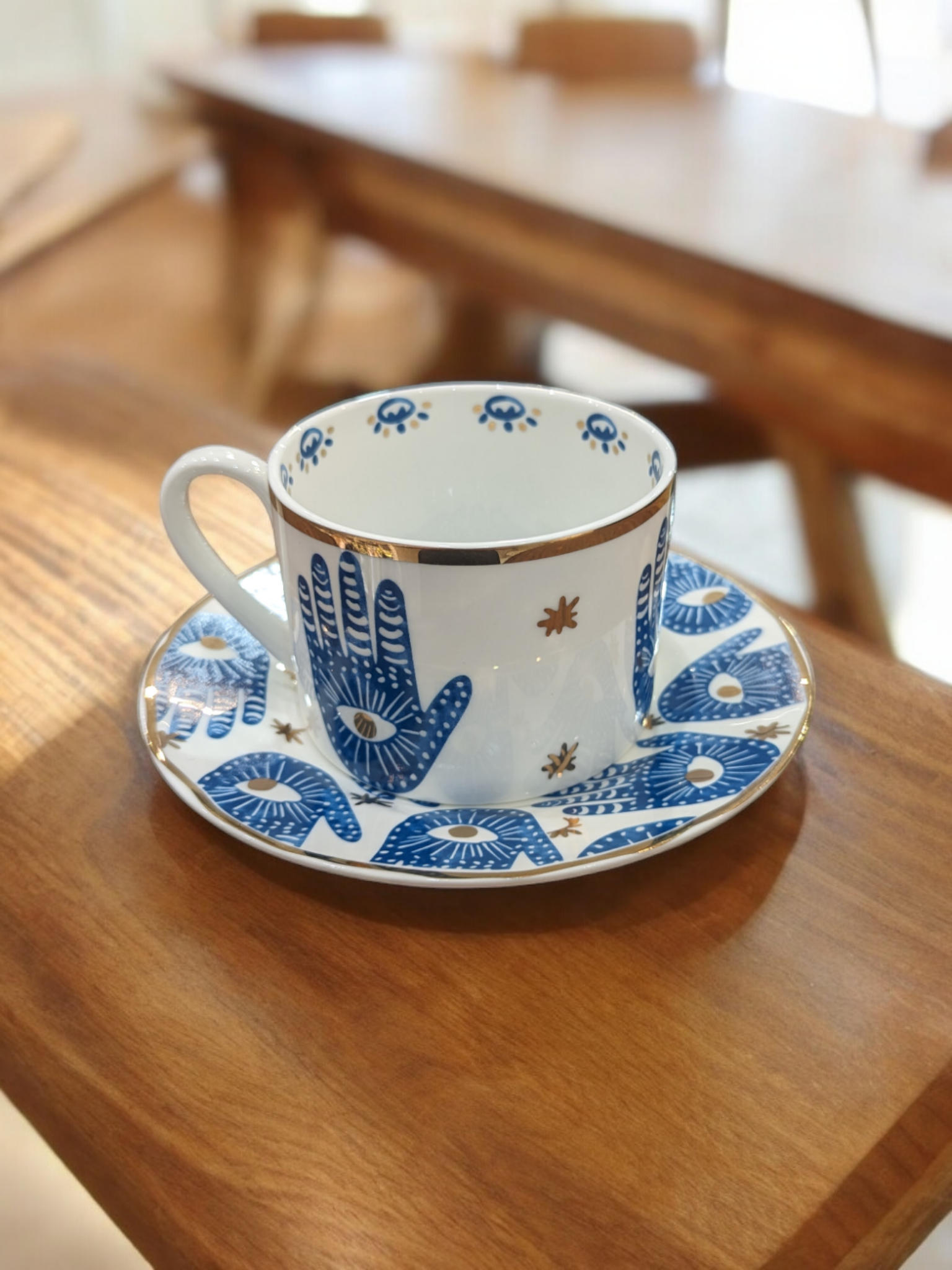 Evil Eye Ceramic Teacup Set - Hamsa