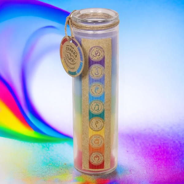 Luck and 7 chakra layered candle