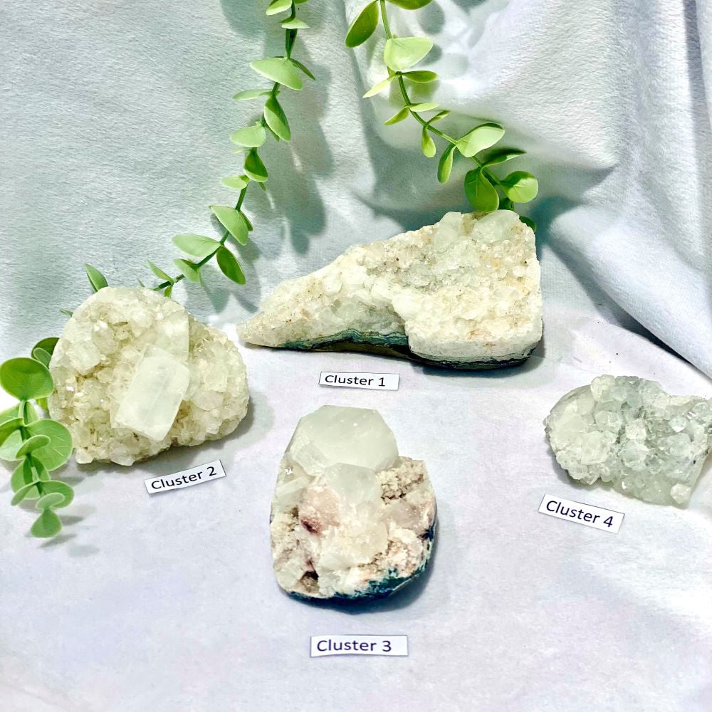 Apophyllite clusters 4 varieties ~ 4 sizes to choose from