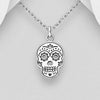 Candy skull silver pendant Charms & Pendants The Crystal and Wellness Warehouse 