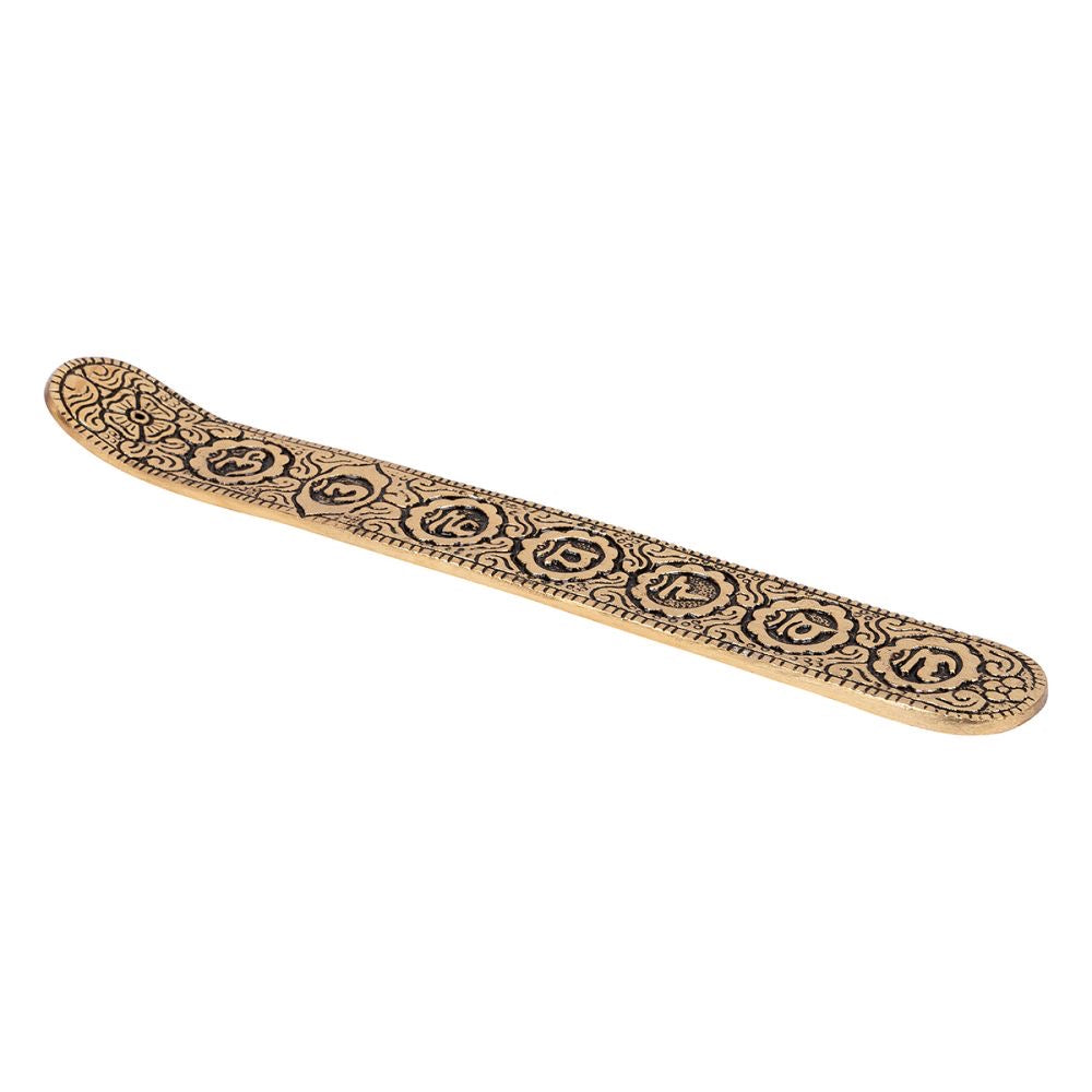 Chakra design incense holder in gold style finish