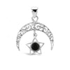 Onyx Star & Crescent Moon Pendant Charms & Pendants The Crystal and Wellness Warehouse 