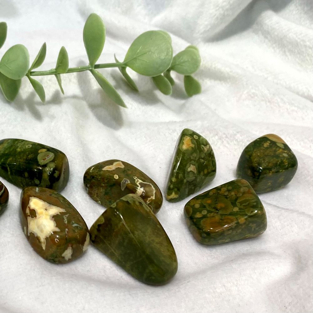 Rainforest jasper tumbled stone