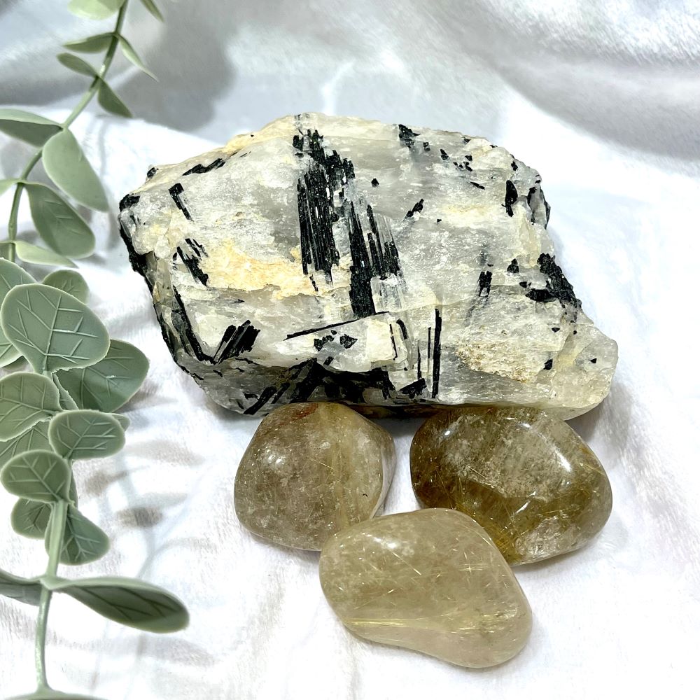 Rutilated quartz polished large tumble pieces - 3 sizes to choose from