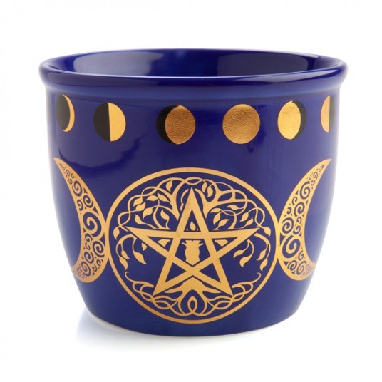 Wild Scents Pentacle Ceramic Smudge Bowl Spirituality The Crystal and Wellness Warehouse 