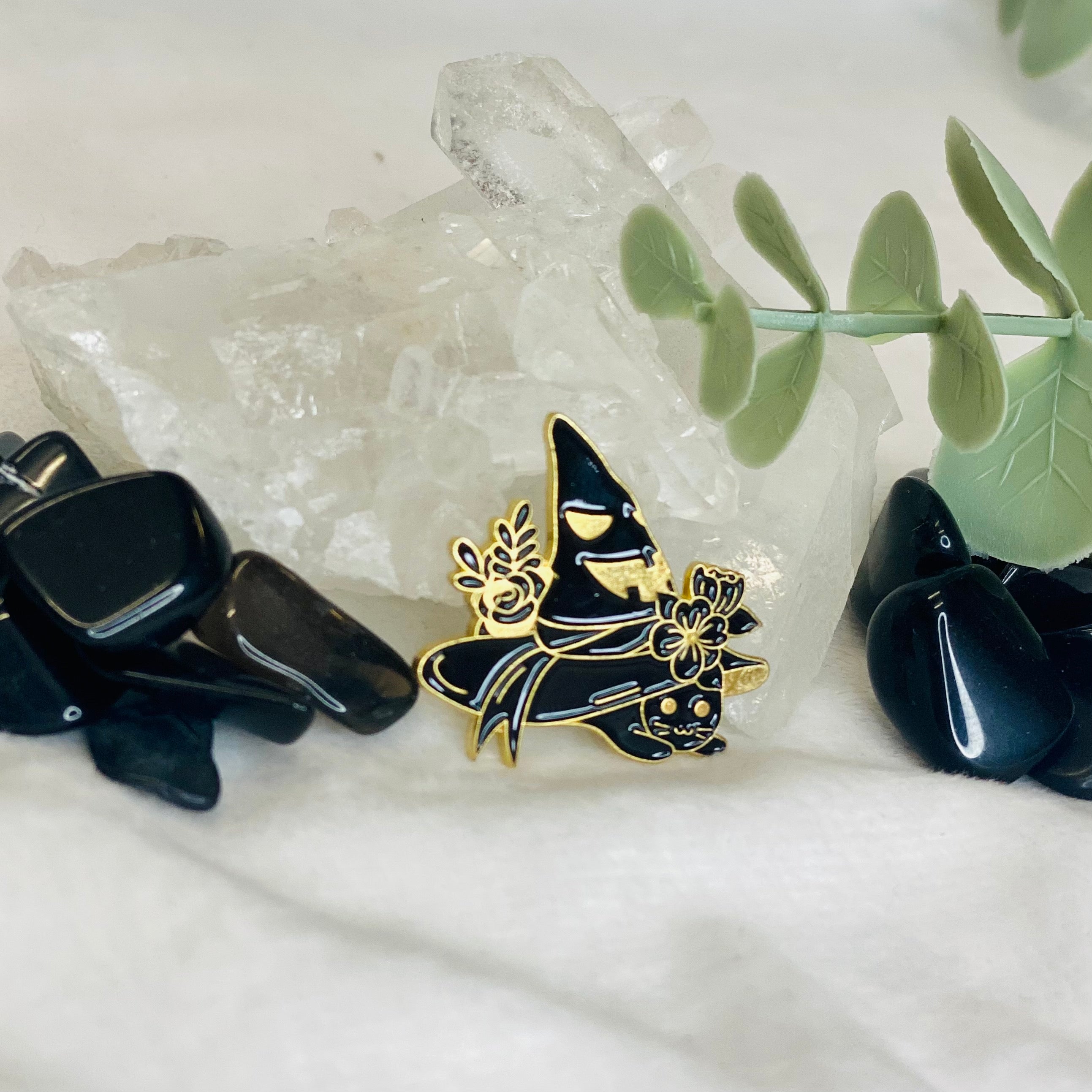 "Witches hat and cat" Enamel Pin